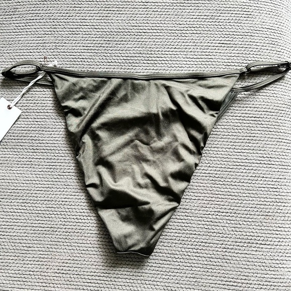 Good American | green shine perfect fit high rise bikini bottoms size 5 (2X) new - Picture 4 of 6